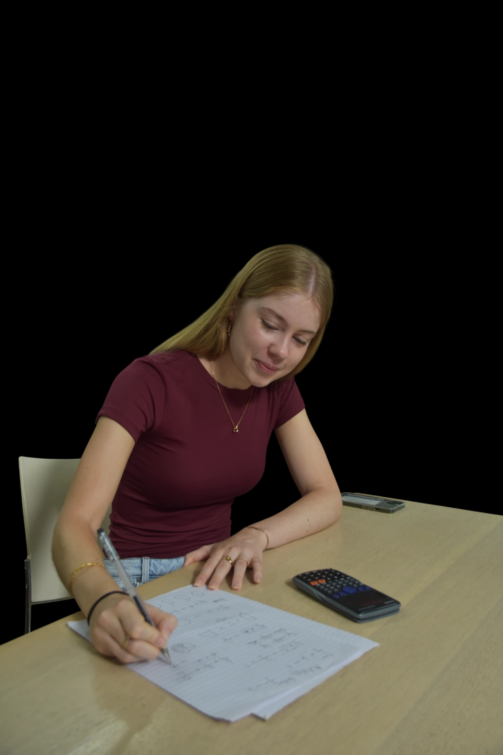A student working through problems in a lesson